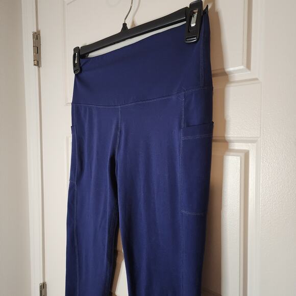 Leggings Womens Medium Navy Pockets on Side of Legs Phone Pocket - Picture 4 of 8